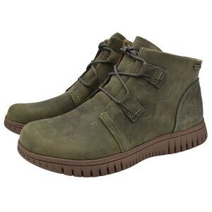 Comfortiva Womens Size 7.5 Corine Olive Nubuck Zip Ankle Booties Boots Shoes